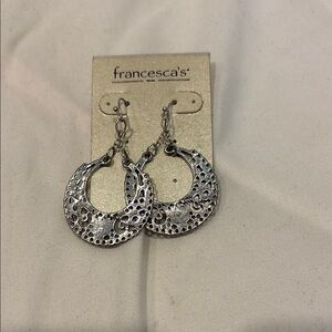 Francesca's Collections Silver Filigree Dangle Earrings-new